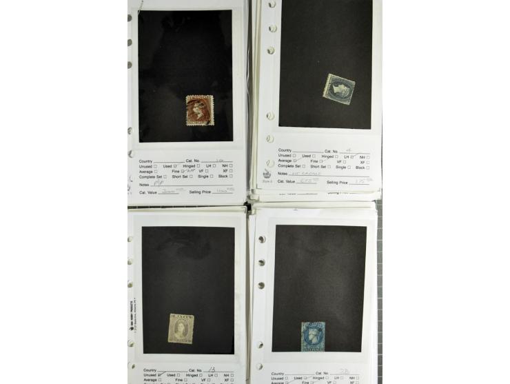 1840/1950, ungebrauchter, postfrischer und gestempelter Lagerbestand auf Verkaufskärtchen aus altem Händlerbestand "Miami Sou