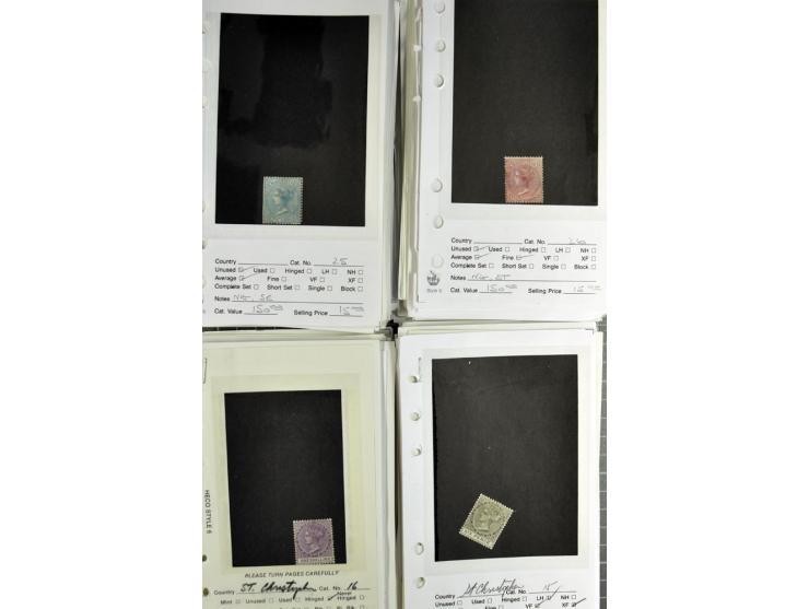 1840/1950, ungebrauchter, postfrischer und gestempelter Lagerbestand auf Verkaufskärtchen aus altem Händlerbestand "Miami Sou