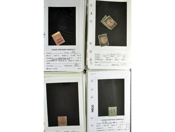 1840/1950, ungebrauchter, postfrischer und gestempelter Lagerbestand auf Verkaufskärtchen aus altem Händlerbestand "Miami Sou
