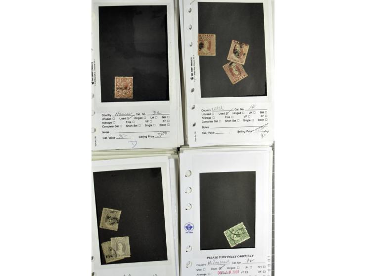 1840/1950, ungebrauchter, postfrischer und gestempelter Lagerbestand auf Verkaufskärtchen aus altem Händlerbestand "Miami Sou