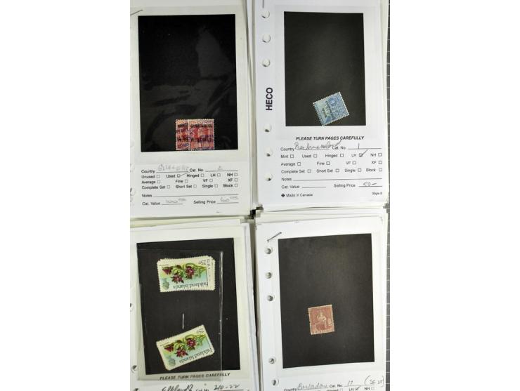 1840/1950, ungebrauchter, postfrischer und gestempelter Lagerbestand auf Verkaufskärtchen aus altem Händlerbestand "Miami Sou