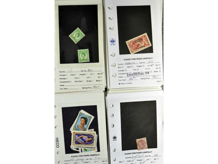 1840/1950, ungebrauchter, postfrischer und gestempelter Lagerbestand auf Verkaufskärtchen aus altem Händlerbestand "Miami Sou