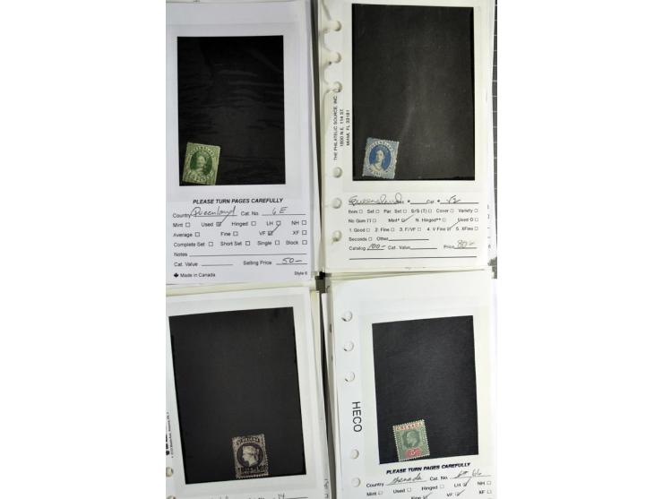 1840/1950, ungebrauchter, postfrischer und gestempelter Lagerbestand auf Verkaufskärtchen aus altem Händlerbestand "Miami Sou