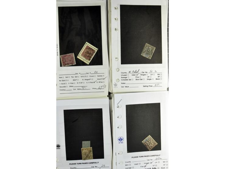 1840/1950, ungebrauchter, postfrischer und gestempelter Lagerbestand auf Verkaufskärtchen aus altem Händlerbestand "Miami Sou