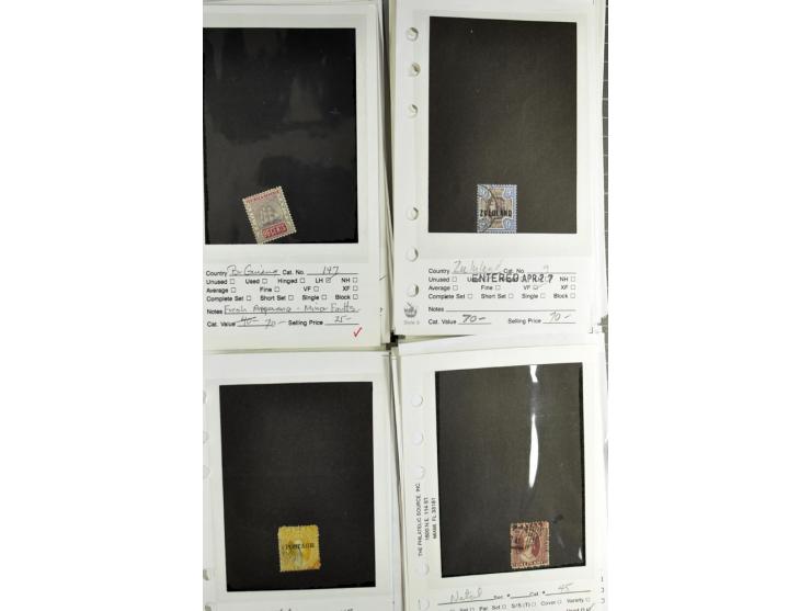 1840/1950, ungebrauchter, postfrischer und gestempelter Lagerbestand auf Verkaufskärtchen aus altem Händlerbestand "Miami Sou