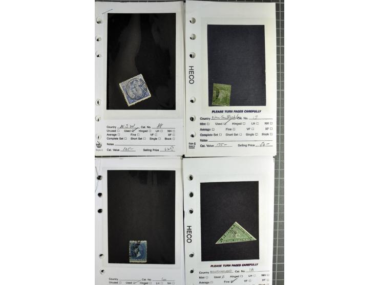 1840/1950, ungebrauchter, postfrischer und gestempelter Lagerbestand auf Verkaufskärtchen aus altem Händlerbestand "Miami Sou