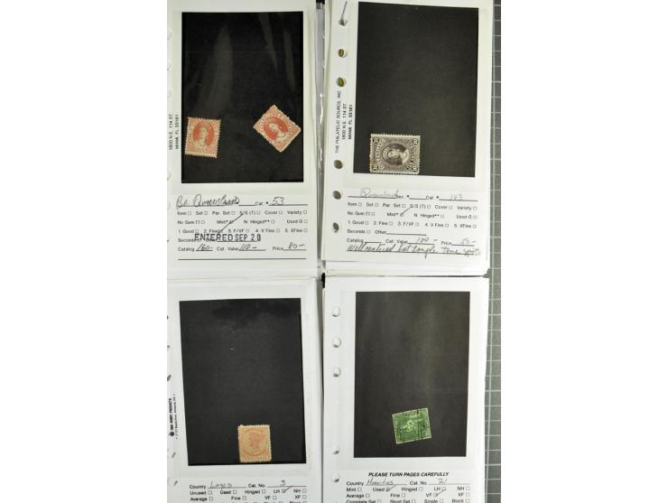 1840/1950, ungebrauchter, postfrischer und gestempelter Lagerbestand auf Verkaufskärtchen aus altem Händlerbestand "Miami Sou
