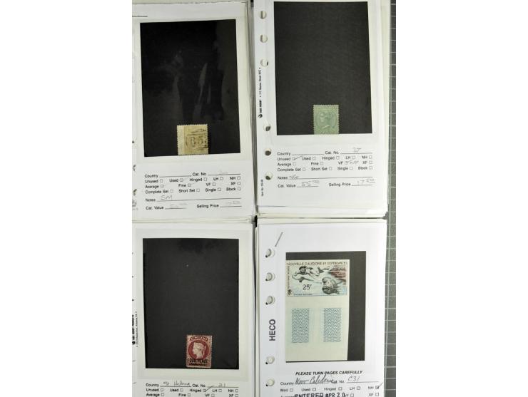 1840/1950, ungebrauchter, postfrischer und gestempelter Lagerbestand auf Verkaufskärtchen aus altem Händlerbestand "Miami Sou