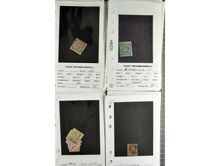 1840/1950, ungebrauchter, postfrischer und gestempelter Lagerbestand auf Verkaufskärtchen aus altem Händlerbestand "Miami Sou
