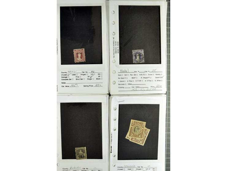 1840/1950, ungebrauchter, postfrischer und gestempelter Lagerbestand auf Verkaufskärtchen aus altem Händlerbestand "Miami Sou