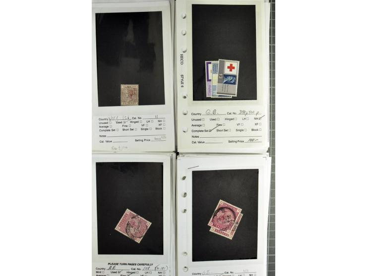1840/1950, ungebrauchter, postfrischer und gestempelter Lagerbestand auf Verkaufskärtchen aus altem Händlerbestand "Miami Sou