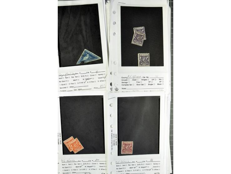 1840/1950, ungebrauchter, postfrischer und gestempelter Lagerbestand auf Verkaufskärtchen aus altem Händlerbestand "Miami Sou
