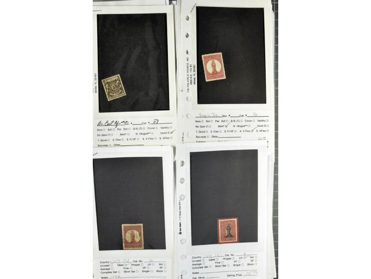 1840/1950, ungebrauchter, postfrischer und gestempelter Lagerbestand auf Verkaufskärtchen aus altem Händlerbestand "Miami Sou