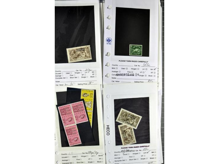 1840/1950, ungebrauchter, postfrischer und gestempelter Lagerbestand auf Verkaufskärtchen aus altem Händlerbestand "Miami Sou