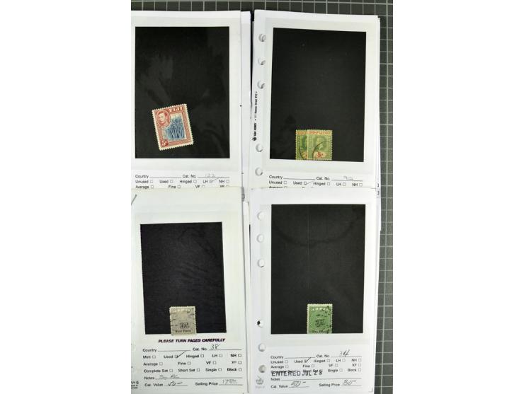 1840/1950, ungebrauchter, postfrischer und gestempelter Lagerbestand auf Verkaufskärtchen aus altem Händlerbestand "Miami Sou