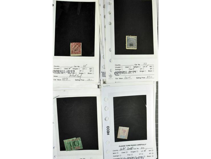 1840/1950, ungebrauchter, postfrischer und gestempelter Lagerbestand auf Verkaufskärtchen aus altem Händlerbestand "Miami Sou