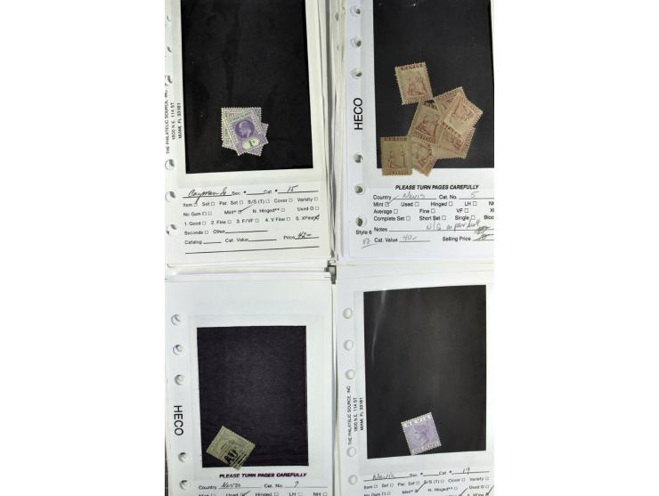 1840/1950, ungebrauchter, postfrischer und gestempelter Lagerbestand auf Verkaufskärtchen aus altem Händlerbestand "Miami Sou