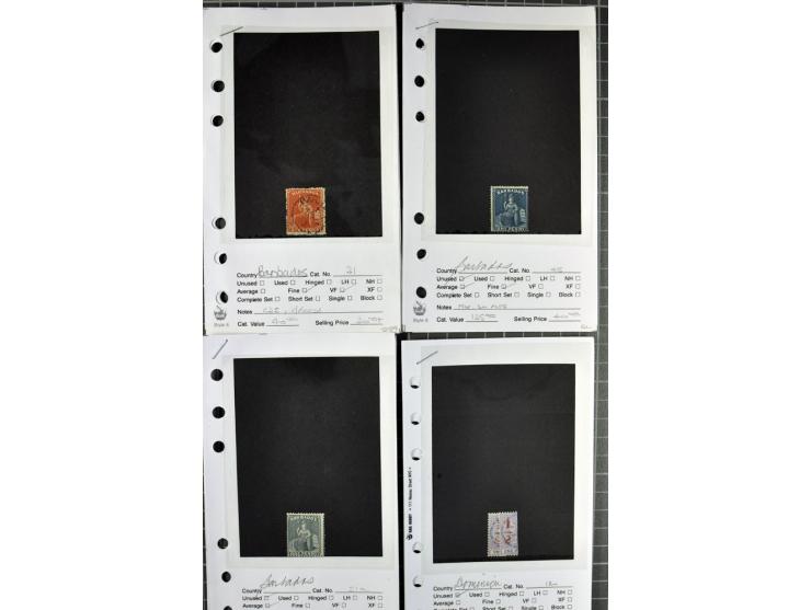 1840/1950, ungebrauchter, postfrischer und gestempelter Lagerbestand auf Verkaufskärtchen aus altem Händlerbestand "Miami Sou