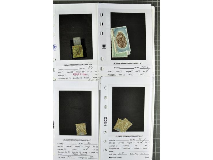 1840/1950, ungebrauchter, postfrischer und gestempelter Lagerbestand auf Verkaufskärtchen aus altem Händlerbestand "Miami Sou
