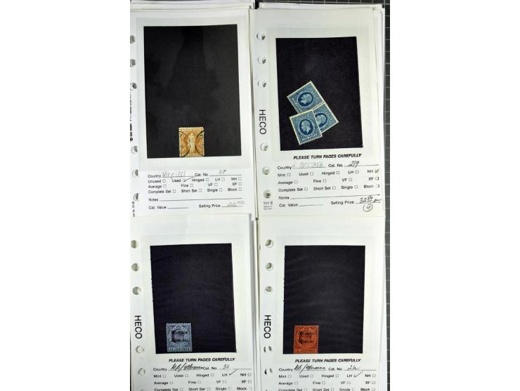 1840/1950, ungebrauchter, postfrischer und gestempelter Lagerbestand auf Verkaufskärtchen aus altem Händlerbestand "Miami Sou