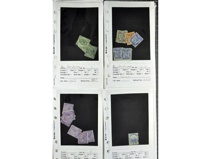 1840/1950, ungebrauchter, postfrischer und gestempelter Lagerbestand auf Verkaufskärtchen aus altem Händlerbestand "Miami Sou