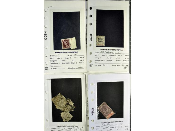 1840/1950, ungebrauchter, postfrischer und gestempelter Lagerbestand auf Verkaufskärtchen aus altem Händlerbestand "Miami Sou