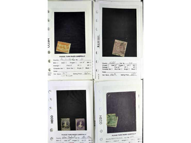 1840/1950, ungebrauchter, postfrischer und gestempelter Lagerbestand auf Verkaufskärtchen aus altem Händlerbestand "Miami Sou