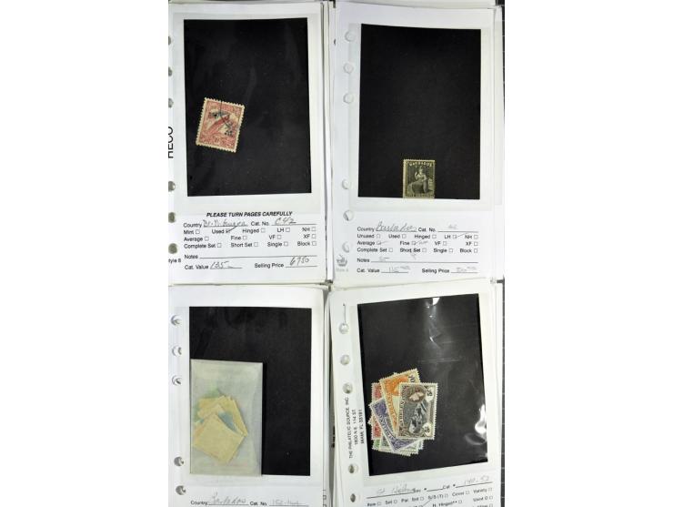 1840/1950, ungebrauchter, postfrischer und gestempelter Lagerbestand auf Verkaufskärtchen aus altem Händlerbestand "Miami Sou