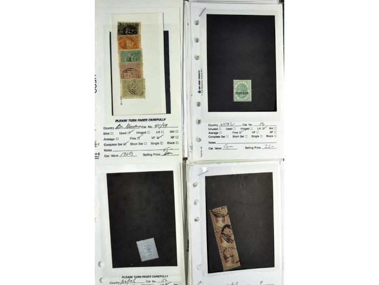 1840/1950, ungebrauchter, postfrischer und gestempelter Lagerbestand auf Verkaufskärtchen aus altem Händlerbestand "Miami Sou