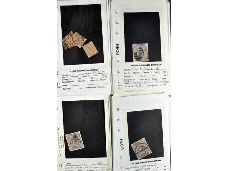 1840/1950, ungebrauchter, postfrischer und gestempelter Lagerbestand auf Verkaufskärtchen aus altem Händlerbestand "Miami Sou
