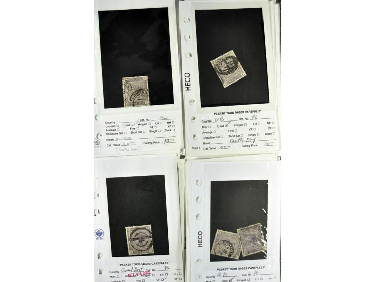 1840/1950, ungebrauchter, postfrischer und gestempelter Lagerbestand auf Verkaufskärtchen aus altem Händlerbestand "Miami Sou