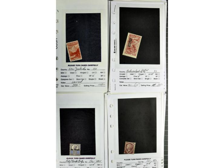 1840/1950, ungebrauchter, postfrischer und gestempelter Lagerbestand auf Verkaufskärtchen aus altem Händlerbestand "Miami Sou