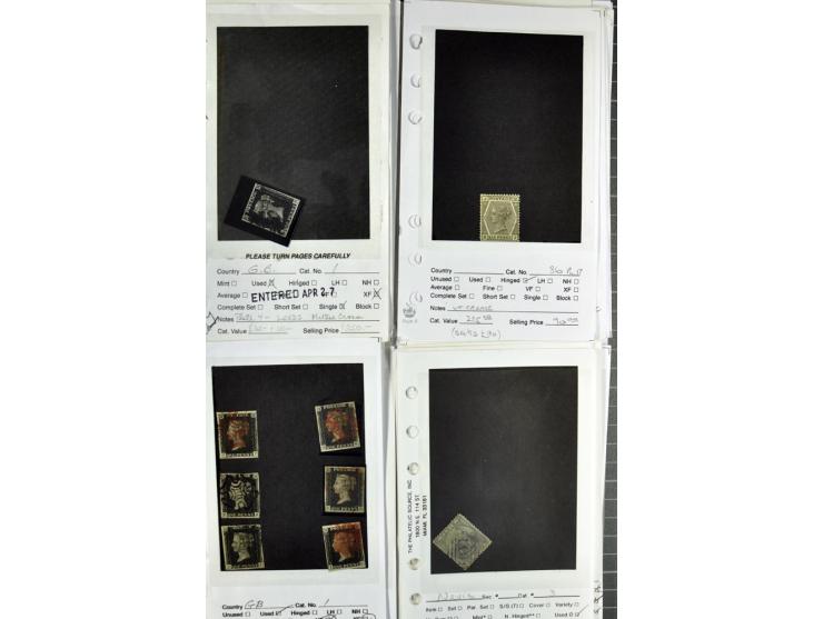 1840/1950, ungebrauchter, postfrischer und gestempelter Lagerbestand auf Verkaufskärtchen aus altem Händlerbestand "Miami Sou