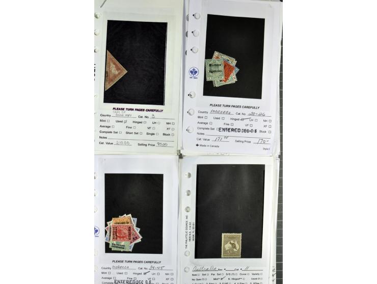 1840/1950, ungebrauchter, postfrischer und gestempelter Lagerbestand auf Verkaufskärtchen aus altem Händlerbestand "Miami Sou