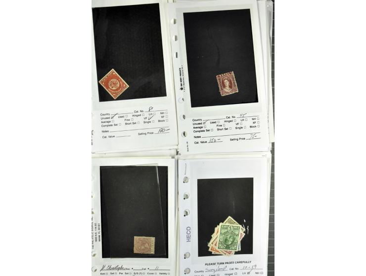 1840/1950, ungebrauchter, postfrischer und gestempelter Lagerbestand auf Verkaufskärtchen aus altem Händlerbestand "Miami Sou
