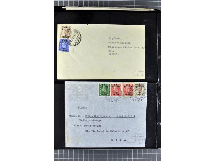 BRITISCHE BESETZUNG ITALIENISCHER KOLONIEN: 1941/52, sehr interessanter Posten von rund 400 Briefen und Karten, dabei Reco, L