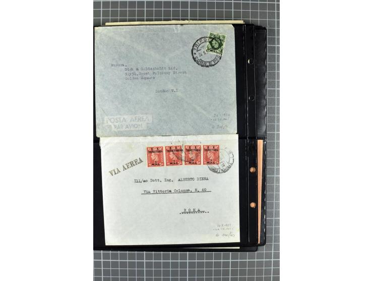BRITISCHE BESETZUNG ITALIENISCHER KOLONIEN: 1941/52, sehr interessanter Posten von rund 400 Briefen und Karten, dabei Reco, L