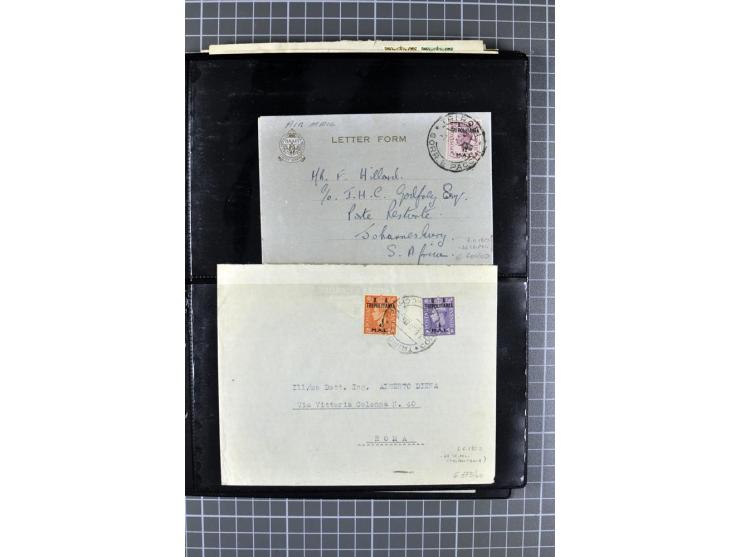 BRITISCHE BESETZUNG ITALIENISCHER KOLONIEN: 1941/52, sehr interessanter Posten von rund 400 Briefen und Karten, dabei Reco, L