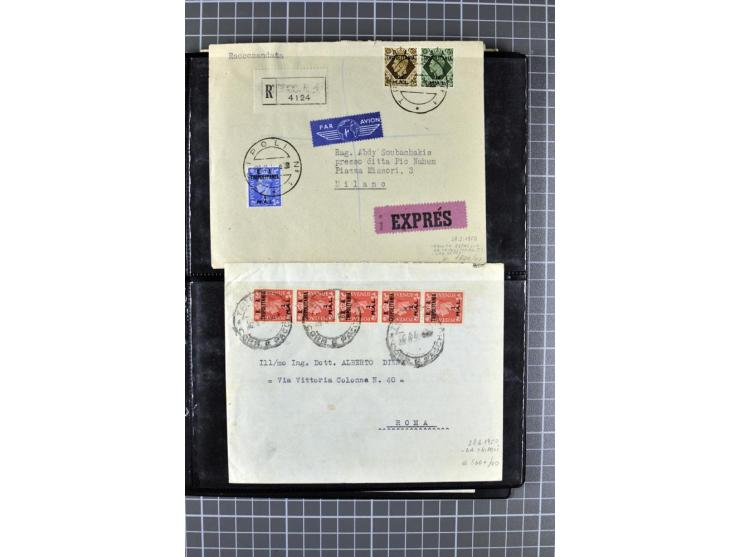 BRITISCHE BESETZUNG ITALIENISCHER KOLONIEN: 1941/52, sehr interessanter Posten von rund 400 Briefen und Karten, dabei Reco, L