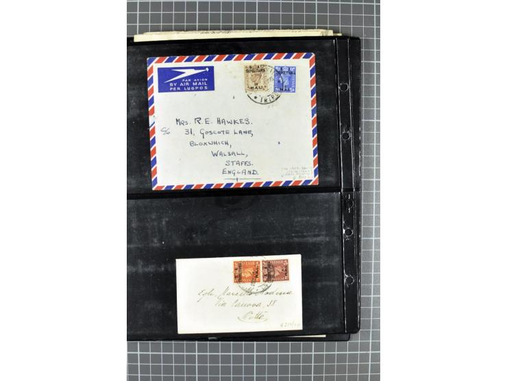 BRITISCHE BESETZUNG ITALIENISCHER KOLONIEN: 1941/52, sehr interessanter Posten von rund 400 Briefen und Karten, dabei Reco, L