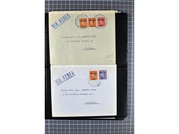 BRITISCHE BESETZUNG ITALIENISCHER KOLONIEN: 1941/52, sehr interessanter Posten von rund 400 Briefen und Karten, dabei Reco, L