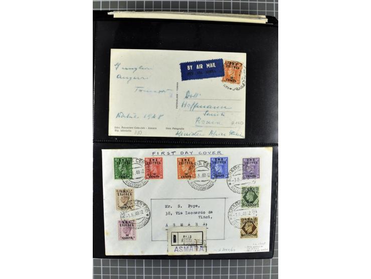 BRITISCHE BESETZUNG ITALIENISCHER KOLONIEN: 1941/52, sehr interessanter Posten von rund 400 Briefen und Karten, dabei Reco, L