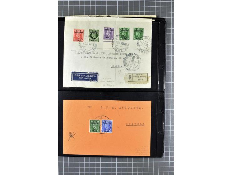 BRITISCHE BESETZUNG ITALIENISCHER KOLONIEN: 1941/52, sehr interessanter Posten von rund 400 Briefen und Karten, dabei Reco, L
