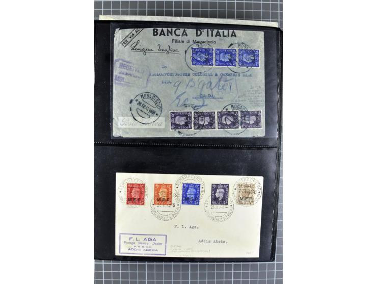 BRITISCHE BESETZUNG ITALIENISCHER KOLONIEN: 1941/52, sehr interessanter Posten von rund 400 Briefen und Karten, dabei Reco, L