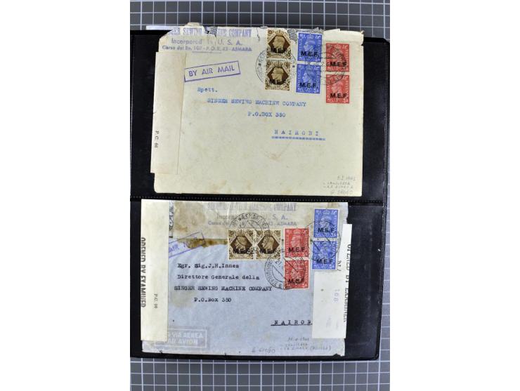 BRITISCHE BESETZUNG ITALIENISCHER KOLONIEN: 1941/52, sehr interessanter Posten von rund 400 Briefen und Karten, dabei Reco, L