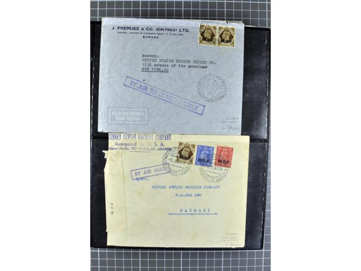 BRITISCHE BESETZUNG ITALIENISCHER KOLONIEN: 1941/52, sehr interessanter Posten von rund 400 Briefen und Karten, dabei Reco, L