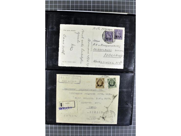 BRITISCHE BESETZUNG ITALIENISCHER KOLONIEN: 1941/52, sehr interessanter Posten von rund 400 Briefen und Karten, dabei Reco, L