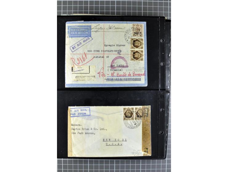 BRITISCHE BESETZUNG ITALIENISCHER KOLONIEN: 1941/52, sehr interessanter Posten von rund 400 Briefen und Karten, dabei Reco, L
