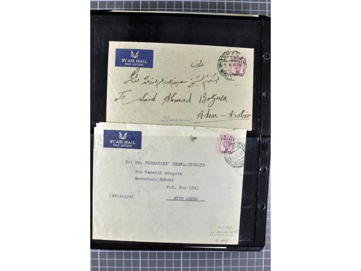 BRITISCHE BESETZUNG ITALIENISCHER KOLONIEN: 1941/52, sehr interessanter Posten von rund 400 Briefen und Karten, dabei Reco, L