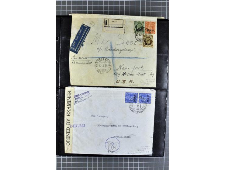 BRITISCHE BESETZUNG ITALIENISCHER KOLONIEN: 1941/52, sehr interessanter Posten von rund 400 Briefen und Karten, dabei Reco, L